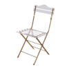Hollywood Regency French plexiglass and gold-plated brass dining chair, 1970s