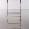 Hollywood Regency French plexiglass and gold-plated brass dining chair, 1970s