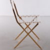 Hollywood Regency French plexiglass and gold-plated brass dining chair, 1970s