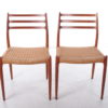 Set of two Niels Moller chairs model 78 Made by J.L.Mollers, 60 Denmark.