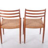 Set of two Niels Moller chairs model 78 Made by J.L.Mollers, 60 Denmark.