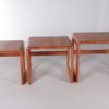 Vintage Set of 3 Dyrlund side tables solid wood, 1960