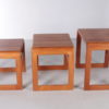 Vintage Set of 3 Dyrlund side tables solid wood, 1960