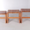 Vintage Set of 3 Dyrlund side tables solid wood, 1960