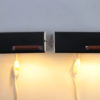Vintage night lights set of 2 made of metal and teak wood, 60s