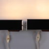 Vintage night lights set of 2 made of metal and teak wood, 60s
