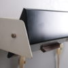Vintage night lights set of 2 made of metal and teak wood, 60s
