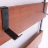 Vintage Wall coat rack with metal and wood with 5 hooks and hat rack, 60s