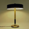 Black shade brass table lamp by C.E. Fors for EWÅ Värnamo 1960s, Sweden