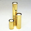 Scandinavian vintage set of three Brass Candleholders with glass shades 1960s