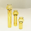Scandinavian vintage set of three Brass Candleholders with glass shades 1960s