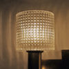 Brass wall lamp pair with crystal glass by Carl Fagerlund for Orrefors, Sweden 1960s