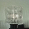 Brass wall lamp pair with crystal glass by Carl Fagerlund for Orrefors, Sweden 1960s
