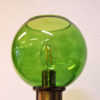 Swedish brass and green glass pair of wall lamps 1960s