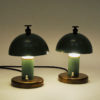 Green metal table lamp pair by Erik Tidstrand for NK, Sweden 1930s
