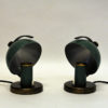 Green metal table lamp pair by Erik Tidstrand for NK, Sweden 1930s