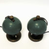 Green metal table lamp pair by Erik Tidstrand for NK, Sweden 1930s