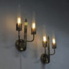 Vintage Swedish Grace Brass wall lamp pair from the 1940s