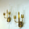 Vintage Swedish Grace Brass wall lamp pair from the 1940s