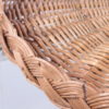 Vintage glass side table with rattan magazine rack, 1960s