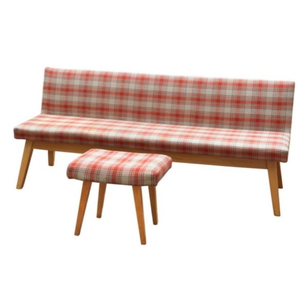 1960's Mid Century Sofa Bed with Tabouret in Original Fabric 1960's Mid Century Sofa Bed with Tabouret in Original Fabric