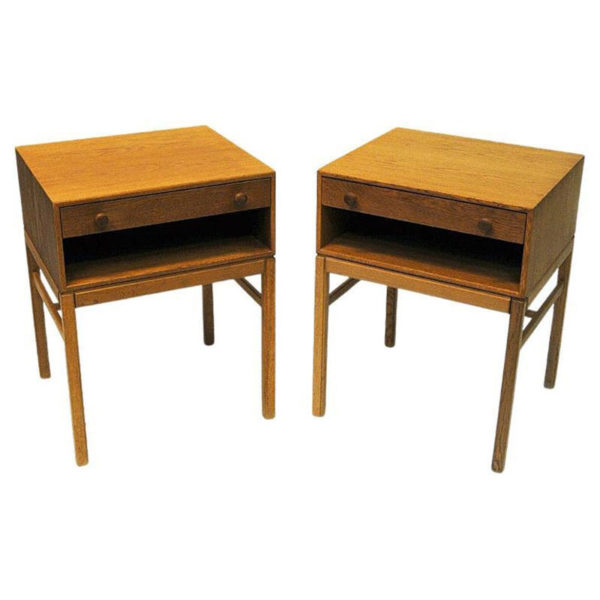 Swedish oak night table pair Casino by Engström & Myrstrand for Tingströms 1960s