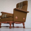 1970s, Danish design, set of armchairs, oak wood, wool, original condition