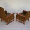 1970s, Danish design, set of armchairs, oak wood, wool, original condition
