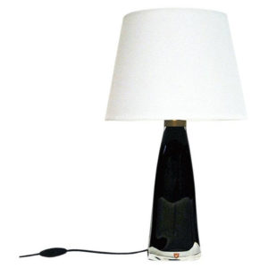 Black glass tablelamp RD1323 by Carl Fagerlund for Orrefors, Sweden 1960s