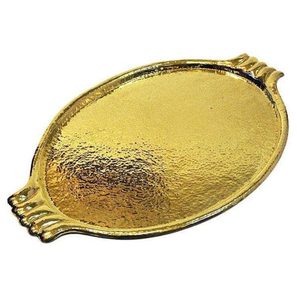 Large Swedish oval brass plate/tray with handles 1930-1940s