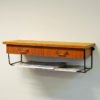 Vintage teak wall shelf with two drawers - Sweden 1950s
