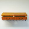 Vintage teak wall shelf with two drawers - Sweden 1950s