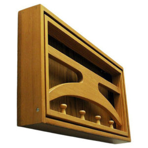 Swedish wall mounted pine wood valet rack 1970s