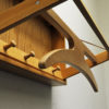 Swedish wall mounted pine wood valet rack 1970s