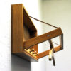 Swedish wall mounted pine wood valet rack 1970s