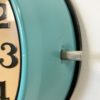 Vintage Turquoise Seiko Navy Wall Clock, 1970s
