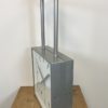 Large Square Industrial Double-Sided Factory Clock from Pragotron, 1960s Large Square Industrial Double-Sided Factory Clock from Pragotron, 1960s