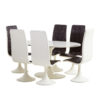 Fiberglass and imitation leather dining set by Ghyczy Péter Fiberglass and imitation leather dining set by Ghyczy Péter