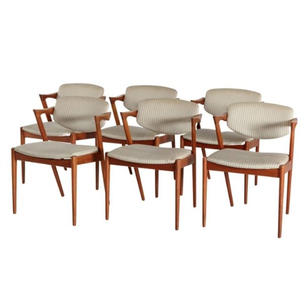 Set of 6 vintage teak dining chairs by Kai Kristiansen for Schou Andersen Set of 6 vintage teak dining chairs by Kai Kristiansen for Schou Andersen