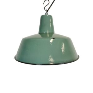 Industrial Green Enamel Pendant Lamp, 1960s