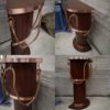 Dutch boat bar solid oak and red copper 1940s 1950s Art deco
