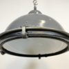 Grey Industrial Pendant Lamp with Clear Glass Cover, 1970s