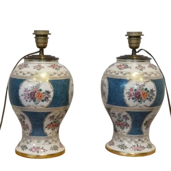 Pair of porcelain lamp samson of Paris louis philippe