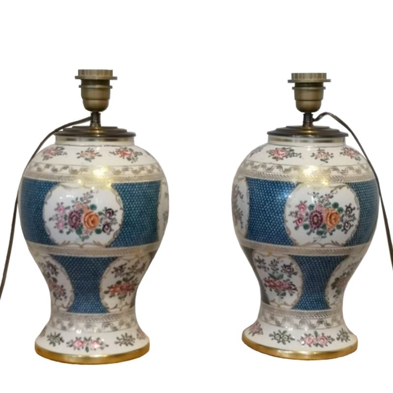 Pair of porcelain lamp samson of Paris louis philippe