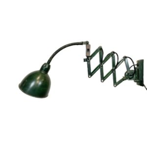 Green Industrial Scissor Wall Lamp from Elektroinstala, 1960s