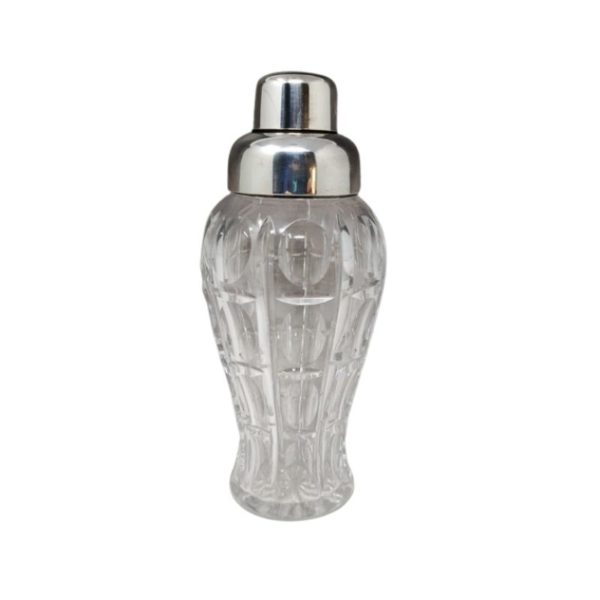 1960s Gorgeous Bohemian Cut Crystal Cocktail Shaker by Masini. Made in Italy