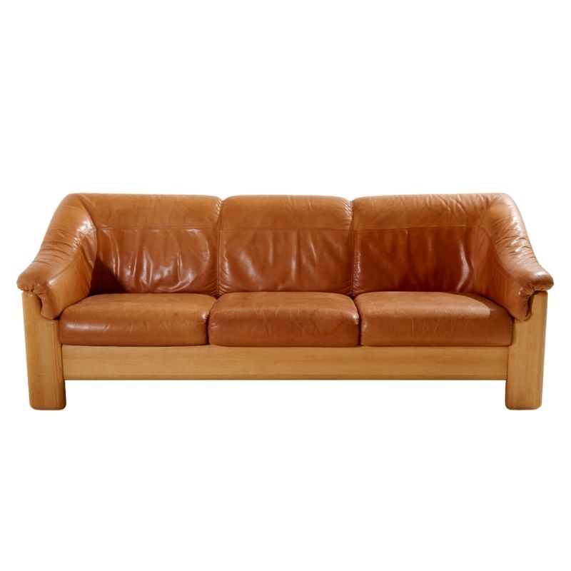Three-seater leather sofa for Silkeborg