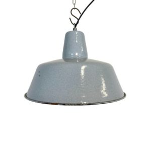 Industrial Grey Enamel Pendant Lamp, 1960s