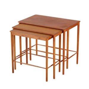 Set of three teak nesting tables by Kai Winding for Poul Jeppesens