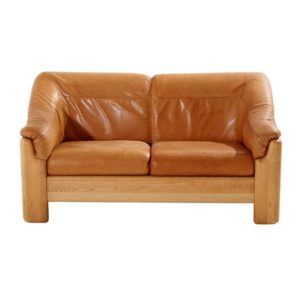 Two-seater leather sofa for Silkeborg